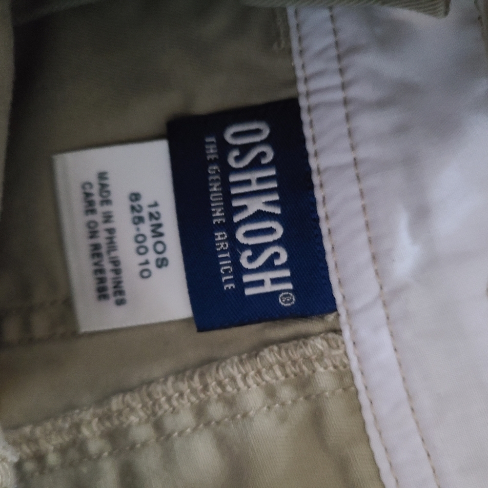 Vintage Y2K Overalls‎ baby nwot OSHKOSH TAN OVERALLS BABY 12 months - Picture 9 of 10